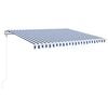 vidaXL Luifel automatisch met LED en windsensor 400x350 cm blauw wit