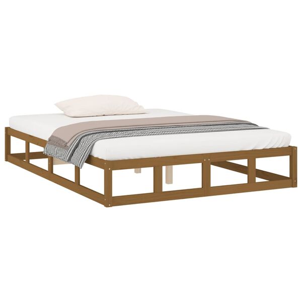 vidaXL Bedframe massief hout honingbruin 200x200 cm