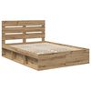 vidaXL Bedframe Ambachtelijk eiken 140 x 190 cm Massief grenenhout