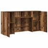 vidaXL Receptiebalie 200x50x103,5 cm bewerkt hout oud houtkleurig