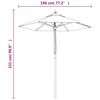 vidaXL Parasol met houten paal 196x231 cm bordeauxrood