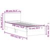 vidaXL Bedframe met hoofdbord en LED-verlichting betongrijs 75x190 cm
