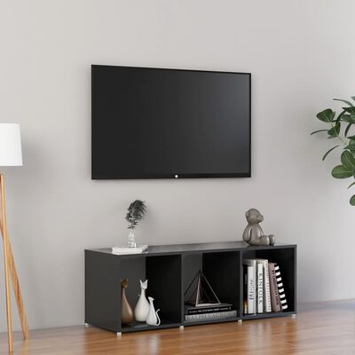 vidaXL Tv-meubel 107x35x37 cm bewerkt hout hoogglans grijs