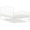 vidaXL Bedframe met hoofd- en voeteneinde&nbsp;metaal wit 107x203 cm