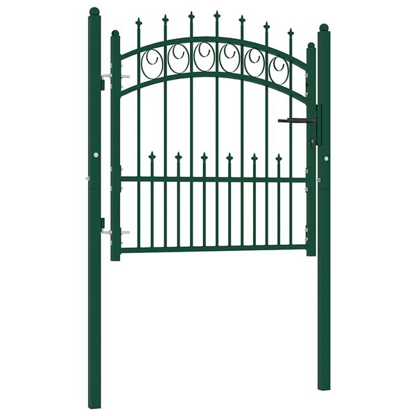 vidaXL Poort met speerpunten 104x97 cm staal groen