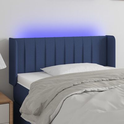 vidaXL Hoofdbord LED 83x16x78/88 cm stof blauw