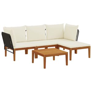 vidaXL 5 st Massief acaciahout & touw Naturel