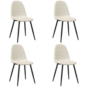 vidaXL Eetkamerstoelen 4 st fluweel cr&egrave;mewit