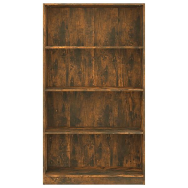 vidaXL Boekenkast 4-laags 80x24x142 cm bewerkt hout gerookt eikenkleur