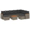 vidaXL 10-delige Loungeset met kussens poly rattan grijs