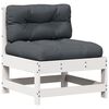 vidaXL 6-delige Loungeset met kussens massief grenenhout wit
