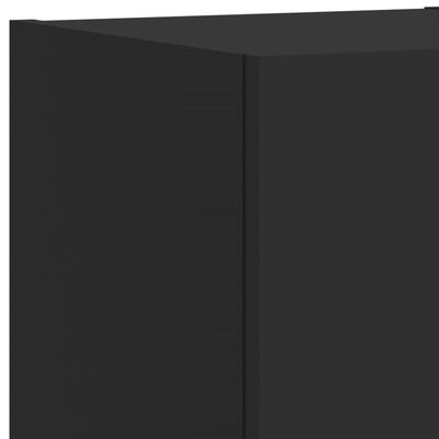 vidaXL 6-delige tv-wandmeubelset met LED-verlichting zwart