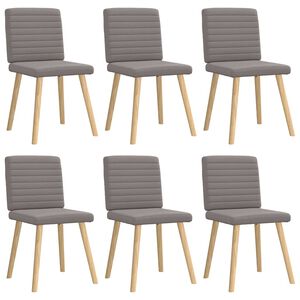 vidaXL Eetkamerstoelen 6 st stof taupe