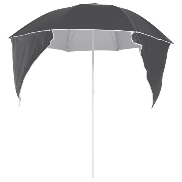 vidaXL Strandparasol met zijwanden 215 cm antracietkleurig
