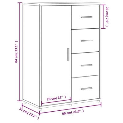 vidaXL Dressoirs 2 st 60x31x84 cm bewerkt hout zwart