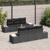vidaXL Tuin Sofa Set 7 pcs Zwart