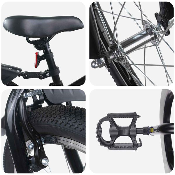 vidaXL Kinderfiets 22 Inch voor 7-12 jaar oud Zwart