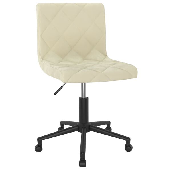 vidaXL Eetkamerstoelen draaibaar 2 st fluweel cr&egrave;mekleurig