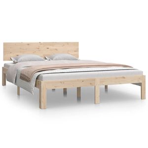vidaXL Bedframe massief hout 135x190 cm