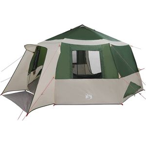 vidaXL Cabin Tent 12-Person met dak Groen en Grijs 500 x 500 x 294 cm