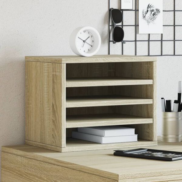 vidaXL Bureau organiser 36x26x29,5 cm bewerkt hout sonoma eikenkleurig