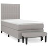 vidaXL Boxspring met matras stof lichtgrijs 100x200 cm