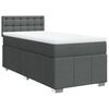 vidaXL Boxspring met matras stof donkergrijs 90x200 cm