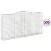 vidaXL Schanskorven 9 st gewelfd 400x50x200/220 cm ijzer