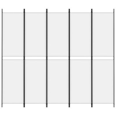 vidaXL Kamerscherm met 5 panelen 250x220 cm stof wit
