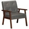 vidaXL Fauteuil echt leer grijs