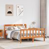 vidaXL Bedframe met hoofdbord massief grenenhout wasbruin 140x190 cm