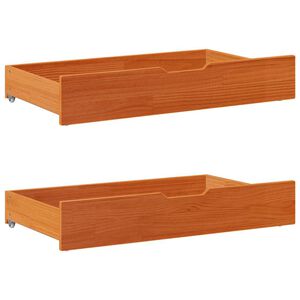 vidaXL Bedlades 2 st 95x55x17 massief grenenhout wasbruin