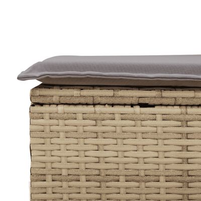 vidaXL 7-delige Loungeset met kussens poly rattan gemengd beige