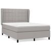 vidaXL Boxspring met matras stof lichtgrijs 140x190 cm
