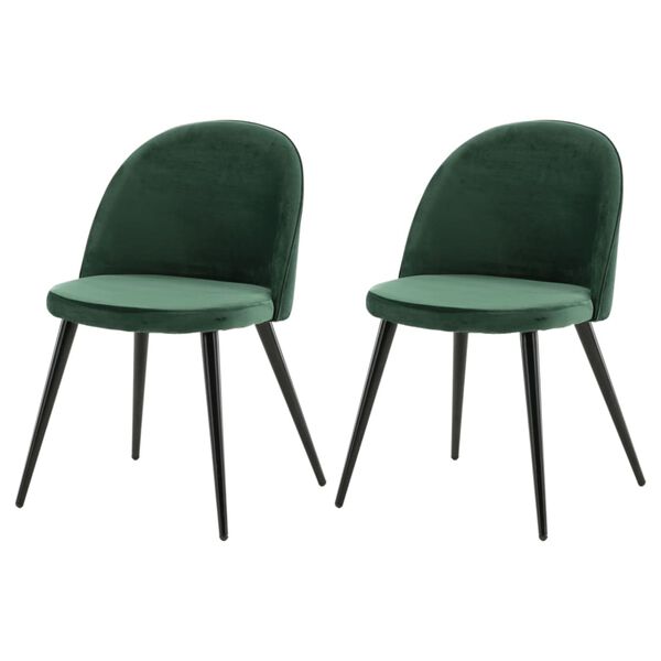 Venture Home Eetkamerstoelen 2 st Velvet fluweel zwart en groen