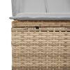 vidaXL Ligbed tweepersoons met dak en gordijn poly rattan beige