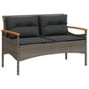 vidaXL 4-delige Loungeset met kussens poly rattan grijs