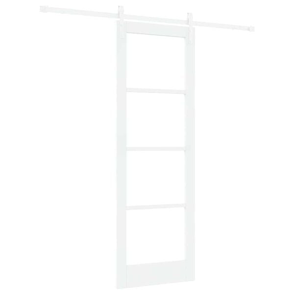 vidaXL Schuifdeur ORKDAL Wit 73,5 x 211 cm Massief grenenhout en glas