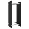 vidaXL Haardhoutrek 40x35x100 cm gehard glas zwart