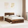 vidaXL Bedframe met hoofdeinde Oudhout 135 x 190 cm Massief grenenhout