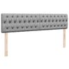 vidaXL Ottoman bed met matrassen en LED's 180x200cm stof lichtgrijs