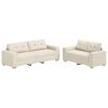 vidaXL Bank 2 pcs Beige Linnen-mix stof