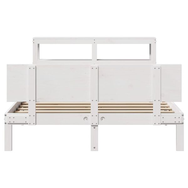 vidaXL Bedframe met hoofdeinde zonder matras 120x200 cm wit