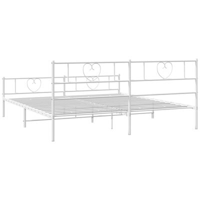 vidaXL Bedframe met hoofd- en voeteneinde metaal wit 193x203 cm