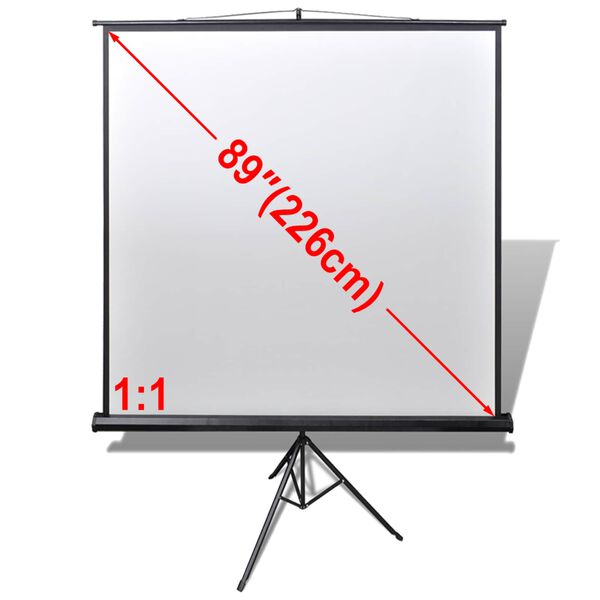 vidaXL Projectiescherm Effen Zwart en Wit 89 inch Metaal en Polyester