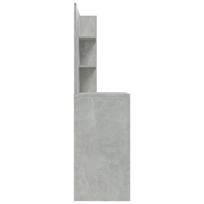 vidaXL Kaptafel met spiegel 74,5x40x141 cm betongrijs