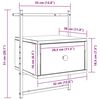vidaXL Nachtkastje wandgemonteerd 35x30x51 cm hout gerookt eikenkleur