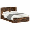 vidaXL Bedframe met opslag Gerookt eiken 140 x 190 cm Bewerkt hout