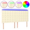 vidaXL Hoofdbord LED 180x5x118/128 cm kunstleer cr&egrave;mekleurig