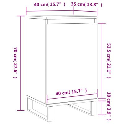 vidaXL Dressoirs 2 st 40x35x70 cm bewerkt hout sonoma eikenkleurig